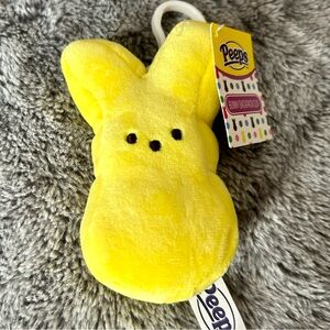 PEEPS Plush 💛🐰 YELLOW Marshmallow Bunny Clip Hanger 4" Easter Ruz Just Born